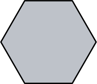 A polygon with six equal sides.