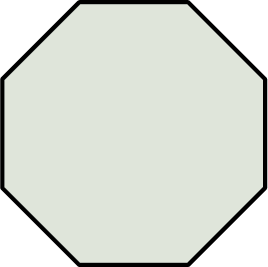 A polygon with eight equal sides.