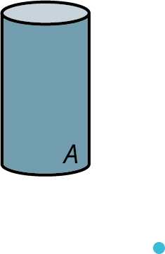 A cylinder and a point. The bottom-right of the cylinder is marked A.